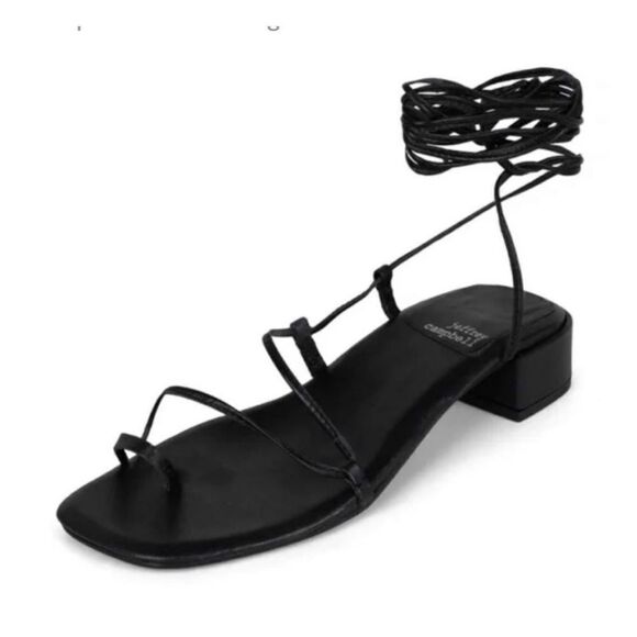 Jeffrey Campbell Shoes - Jeffrey Campbell Black Strappy Lace-Up Block Heel Sandals